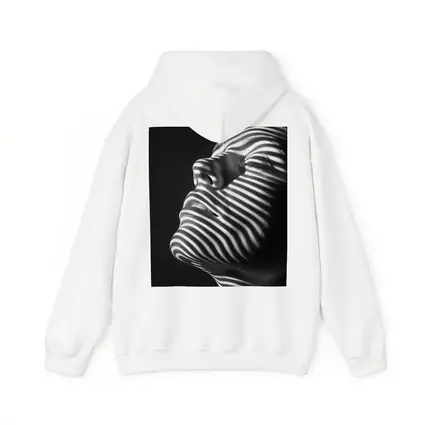 Black White Striped Light Shadow Woman Portrait