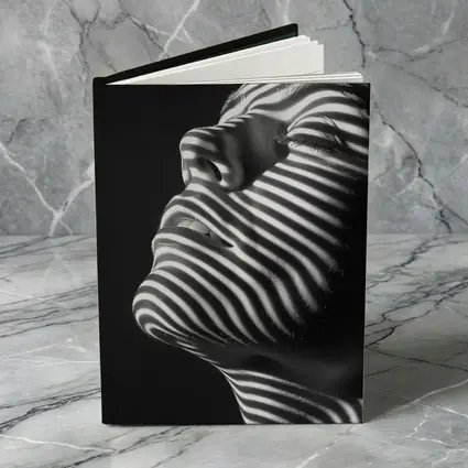 Black White Striped Light Shadow Woman Portrait