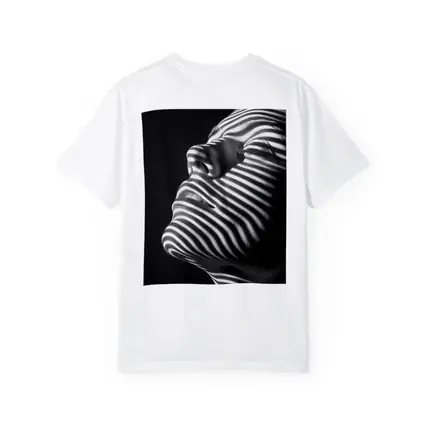 Black White Striped Light Shadow Woman Portrait