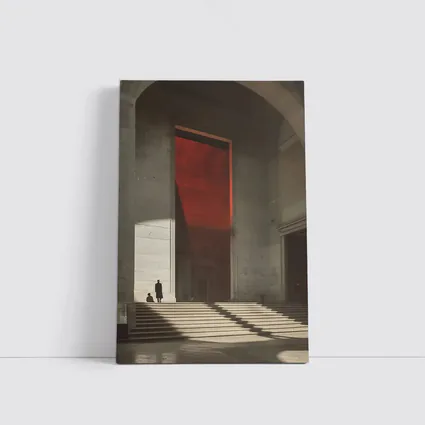 Grand Hall Red Light Architectural Interior Art