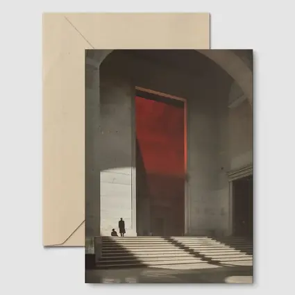 Grand Hall Red Light Architectural Interior Art