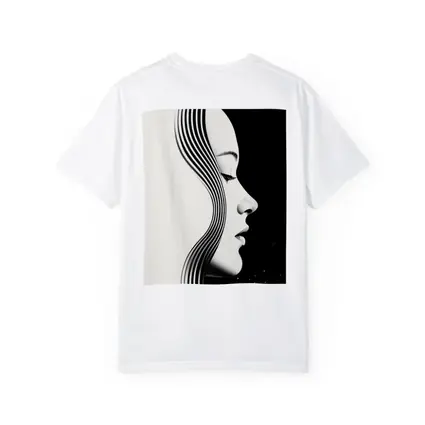 Black and White Woman Profile Line Art