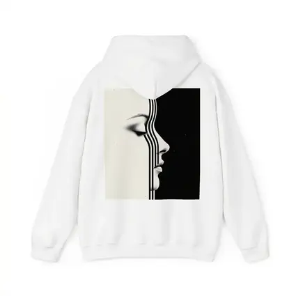 Woman Face Profile Black White Geometric Art