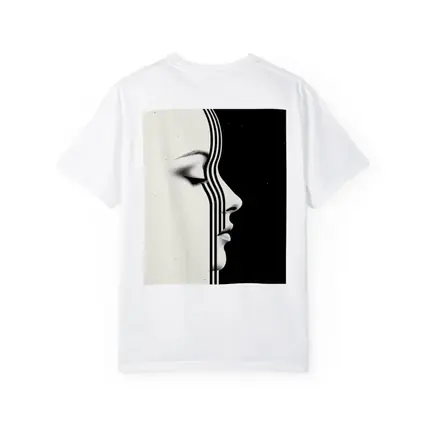 Woman Face Profile Black White Geometric Art