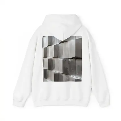 Brushed Metal Cube Grid Abstract Silver Wall