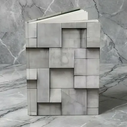 Gray Concrete Blocks Geometric Abstract Wall