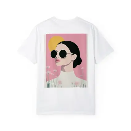 Woman Sunglasses Pink Floral Minimal Fashion Art