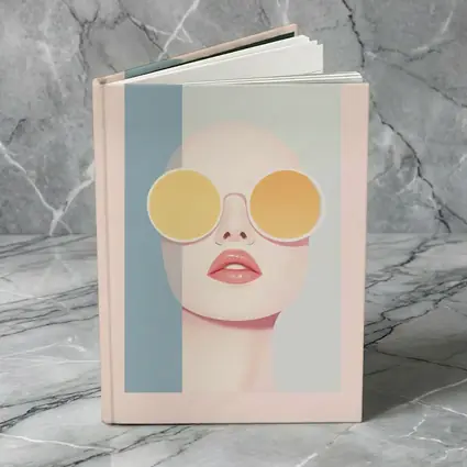 Minimalist Woman Portrait Yellow Round Sunglasses