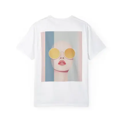 Minimalist Woman Portrait Yellow Round Sunglasses