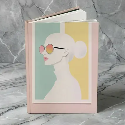 Minimalist Woman Profile Pastel Color Block