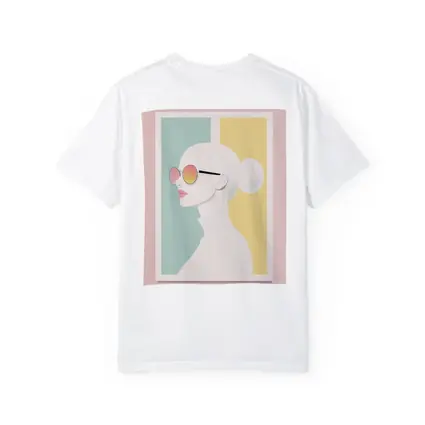 Minimalist Woman Profile Pastel Color Block