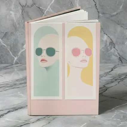 Minimalist Women Portrait Pastel Sunglasses Art