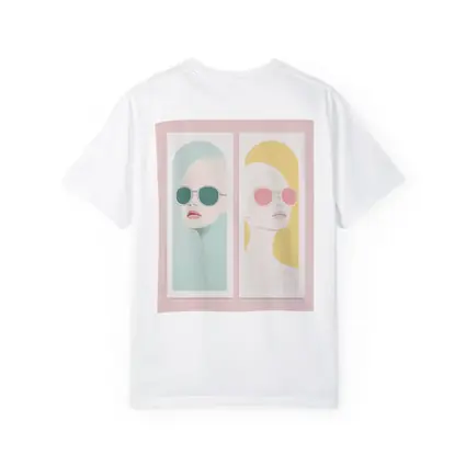 Minimalist Women Portrait Pastel Sunglasses Art