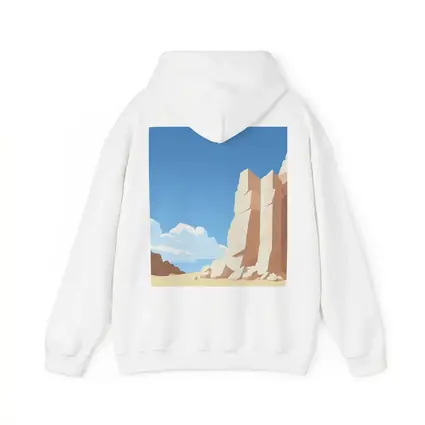 Flat Style Desert Canyon Rock Formation Art
