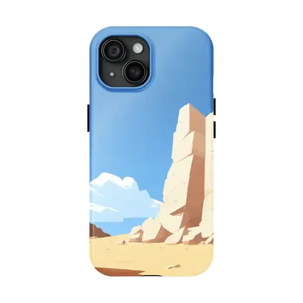 Flat Style Desert Canyon Rock Formation Art