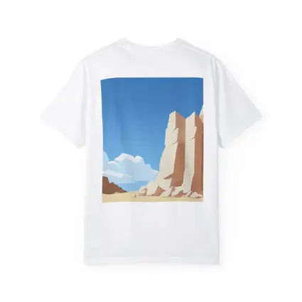 Flat Style Desert Canyon Rock Formation Art