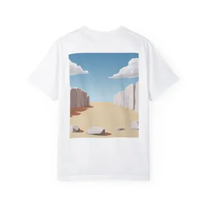 Desert Canyon Illustration With Blue Sky
