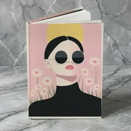 Woman Sunglasses Daisies Yellow Sun Pink