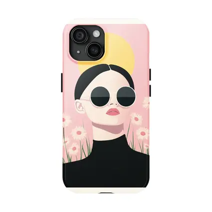 Woman Sunglasses Daisies Yellow Sun Pink