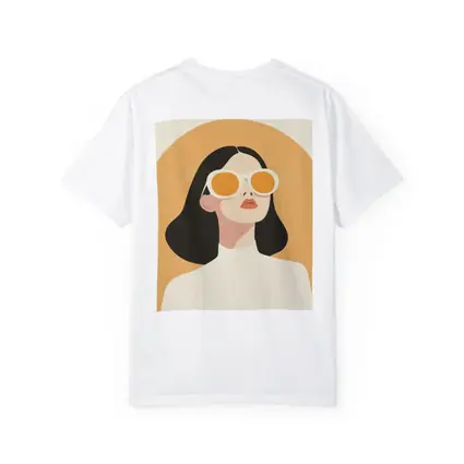 Minimalist Woman Portrait Orange Sunglasses Art