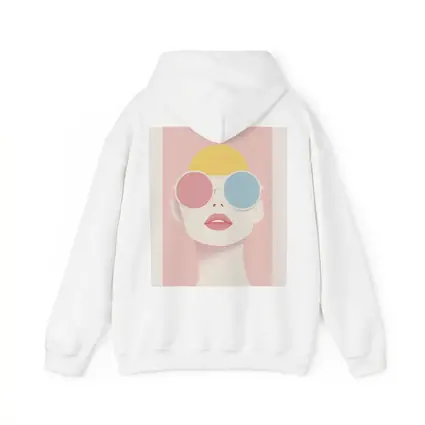 Minimalist Woman Portrait Oversized Sunglasses Pink