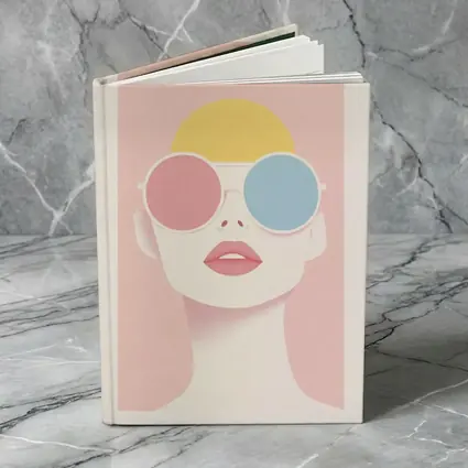 Minimalist Woman Portrait Oversized Sunglasses Pink