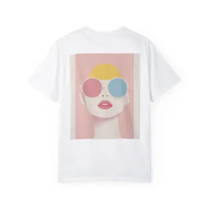 Minimalist Woman Portrait Oversized Sunglasses Pink