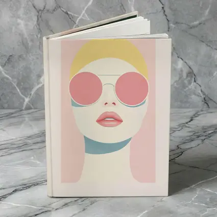 Minimalist Woman Portrait Pink Sunglasses Pastel