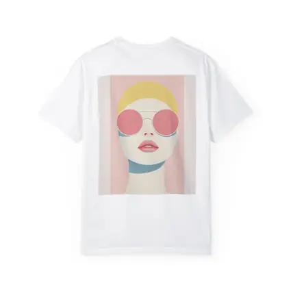 Minimalist Woman Portrait Pink Sunglasses Pastel