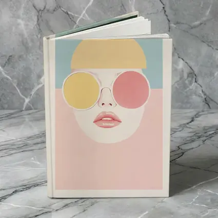 Pastel Fashion Woman Face With Sunglasses