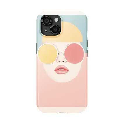 Pastel Fashion Woman Face With Sunglasses
