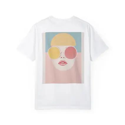 Pastel Fashion Woman Face With Sunglasses