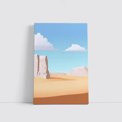 Desert Canyon Flat Design Illustration Art
