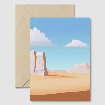 Desert Canyon Flat Design Illustration Art