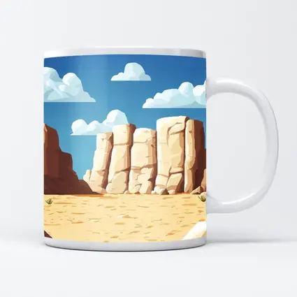 Desert Canyon Rocks Blue Sky Illustration