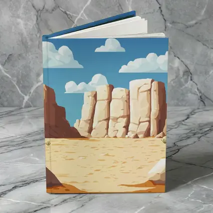 Desert Canyon Rocks Blue Sky Illustration