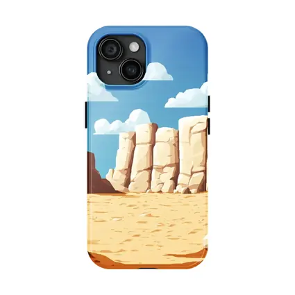 Desert Canyon Rocks Blue Sky Illustration