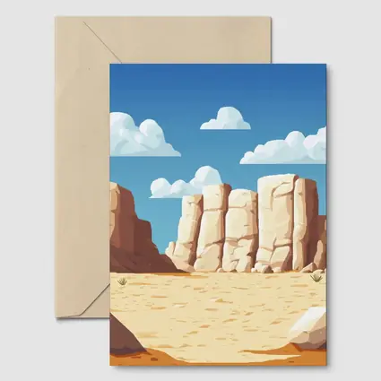 Desert Canyon Rocks Blue Sky Illustration