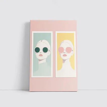 Minimalist Fashion Women Sunglasses Pastel Portrait