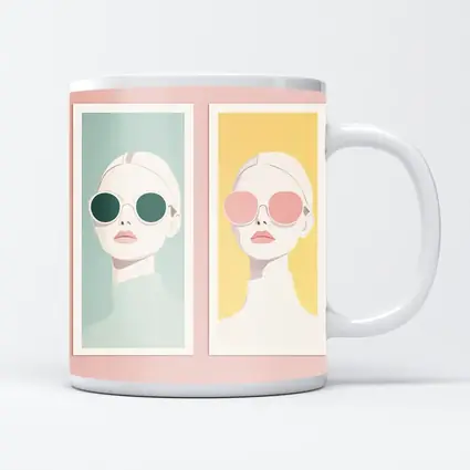 Minimalist Fashion Women Sunglasses Pastel Portrait