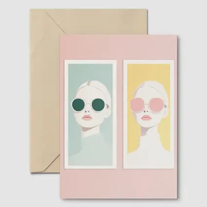 Minimalist Fashion Women Sunglasses Pastel Portrait
