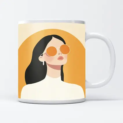 Minimalist Woman Portrait Yellow Arch Background