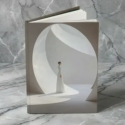 Woman in White Dress Circular Arch