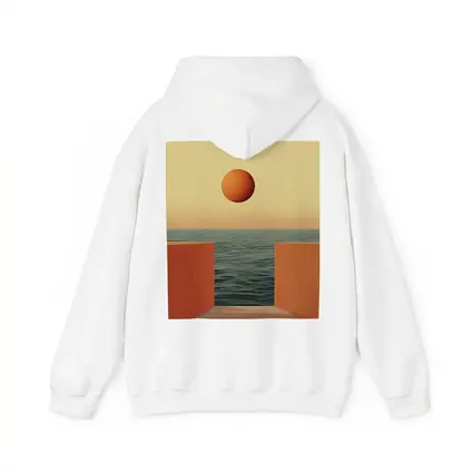 Minimalist Orange Sun Over Calm Ocean