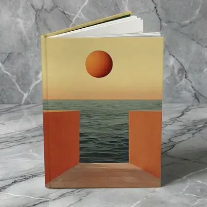 Minimalist Orange Sun Over Calm Ocean