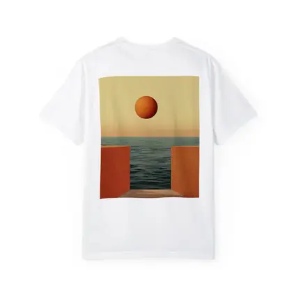 Minimalist Orange Sun Over Calm Ocean