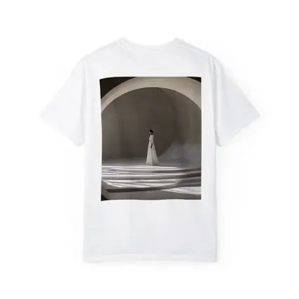 Woman White Dress Minimalist Arch Architecture