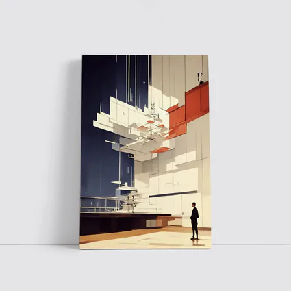 Modernist Interior Architecture Figure Geometric Art