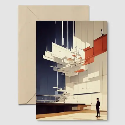 Modernist Interior Architecture Figure Geometric Art