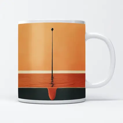 Minimalist Drop Falling Into Orange Pool